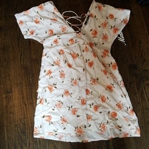 Rose print babydoll dress